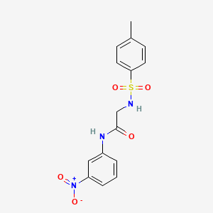 molecular formula C15H15N3O5S B5760612 N~2~-[(4-methylphenyl)sulfonyl]-N~1~-(3-nitrophenyl)glycinamide 