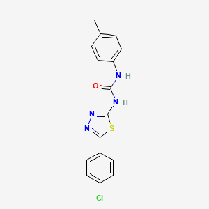 molecular formula C16H13ClN4OS B5760620 N-[5-(4-chlorophenyl)-1,3,4-thiadiazol-2-yl]-N'-(4-methylphenyl)urea 