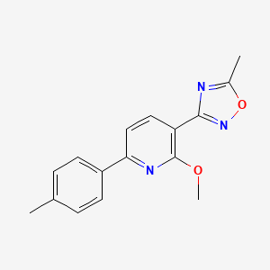 2-methoxy-3-(5-methyl-1,2,4-oxadiazol-3-yl)-6-(4-methylphenyl)pyridine
