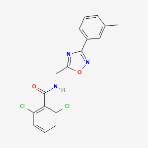 2,6-dichloro-N-{[3-(3-methylphenyl)-1,2,4-oxadiazol-5-yl]methyl}benzamide