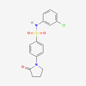 molecular formula C16H15ClN2O3S B5760738 N-(3-chlorophenyl)-4-(2-oxo-1-pyrrolidinyl)benzenesulfonamide 