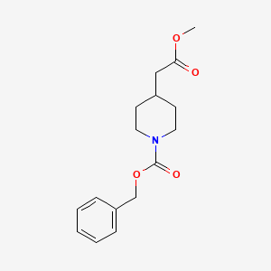 molecular formula C16H21NO4 B576078 Benzyl 4-(2-methoxy-2-oxoethyl)piperidine-1-carboxylate CAS No. 170737-53-8
