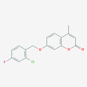 molecular formula C17H12ClFO3 B5760816 7-[(2-chloro-4-fluorobenzyl)oxy]-4-methyl-2H-chromen-2-one 