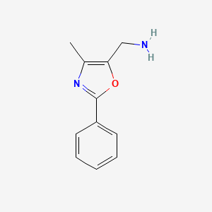 molecular formula C11H12N2O B576084 (4-Methyl-2-phenyl-1,3-oxazol-5-ylmethyl)amine CAS No. 165735-97-7