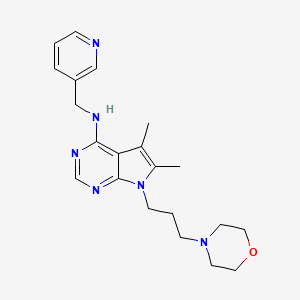 molecular formula C21H28N6O B5760853 5,6-dimethyl-7-[3-(4-morpholinyl)propyl]-N-(3-pyridinylmethyl)-7H-pyrrolo[2,3-d]pyrimidin-4-amine 