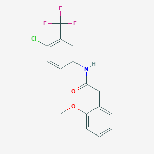 molecular formula C16H13ClF3NO2 B5760921 N-[4-chloro-3-(trifluoromethyl)phenyl]-2-(2-methoxyphenyl)acetamide 