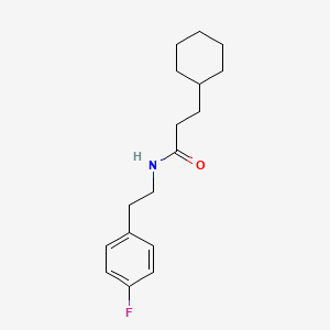 molecular formula C17H24FNO B5760947 3-cyclohexyl-N-[2-(4-fluorophenyl)ethyl]propanamide 