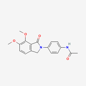 molecular formula C18H18N2O4 B5760951 N-[4-(6,7-dimethoxy-1-oxo-1,3-dihydro-2H-isoindol-2-yl)phenyl]acetamide 