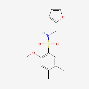molecular formula C14H17NO4S B5760972 N-(2-furylmethyl)-2-methoxy-4,5-dimethylbenzenesulfonamide 