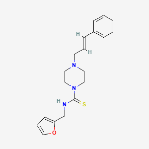 N-(2-furylmethyl)-4-(3-phenyl-2-propen-1-yl)-1-piperazinecarbothioamide