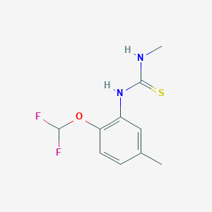 molecular formula C10H12F2N2OS B5760982 N-[2-(difluoromethoxy)-5-methylphenyl]-N'-methylthiourea 