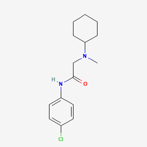 molecular formula C15H21ClN2O B5760990 N~1~-(4-chlorophenyl)-N~2~-cyclohexyl-N~2~-methylglycinamide 