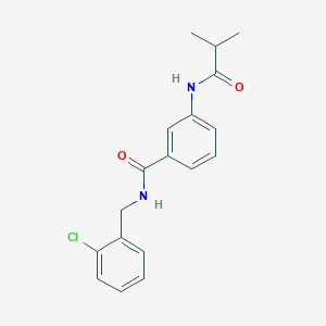 molecular formula C18H19ClN2O2 B5761011 N-(2-chlorobenzyl)-3-(isobutyrylamino)benzamide 