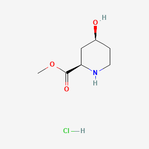 molecular formula C7H14ClNO3 B576103 (2R,4S)-4-羟基哌啶-2-羧酸甲酯盐酸盐 CAS No. 175671-44-0