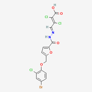 4-({5-[(4-bromo-2-chlorophenoxy)methyl]-2-furoyl}hydrazono)-2,3-dichloro-2-butenoic acid