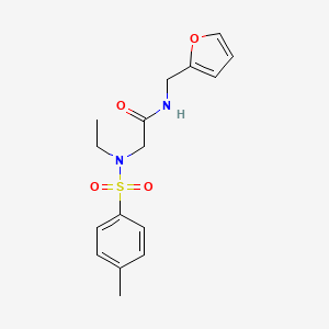 molecular formula C16H20N2O4S B5761043 N~2~-ethyl-N~1~-(2-furylmethyl)-N~2~-[(4-methylphenyl)sulfonyl]glycinamide 