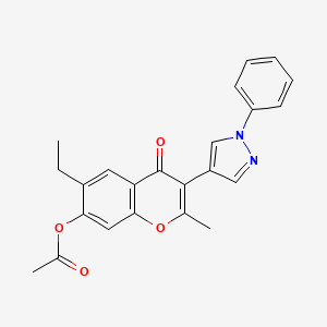 molecular formula C23H20N2O4 B5761059 6-ethyl-2-methyl-4-oxo-3-(1-phenyl-1H-pyrazol-4-yl)-4H-chromen-7-yl acetate 