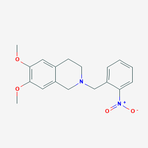 molecular formula C18H20N2O4 B5761062 6,7-dimethoxy-2-(2-nitrobenzyl)-1,2,3,4-tetrahydroisoquinoline 