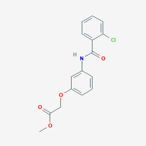 molecular formula C16H14ClNO4 B5761068 methyl {3-[(2-chlorobenzoyl)amino]phenoxy}acetate 