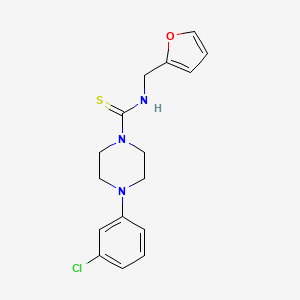 4-(3-chlorophenyl)-N-(2-furylmethyl)-1-piperazinecarbothioamide