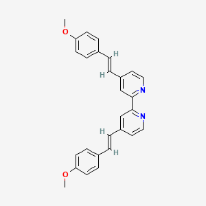 molecular formula C28H24N2O2 B576110 (E,E)-4,4'-Bis[2-(4-methoxyphenyl)ethenyl]-2,2'-bipyridine CAS No. 166827-53-8