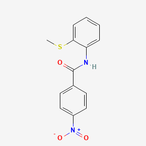 molecular formula C14H12N2O3S B5761101 N-[2-(methylthio)phenyl]-4-nitrobenzamide CAS No. 5922-42-9