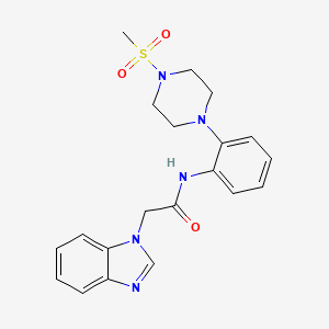 molecular formula C20H23N5O3S B5761102 2-(1H-benzimidazol-1-yl)-N-{2-[4-(methylsulfonyl)-1-piperazinyl]phenyl}acetamide 