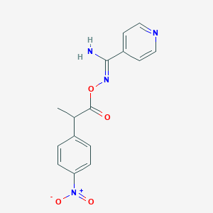 molecular formula C15H14N4O4 B5761124 N'-{[2-(4-nitrophenyl)propanoyl]oxy}-4-pyridinecarboximidamide 