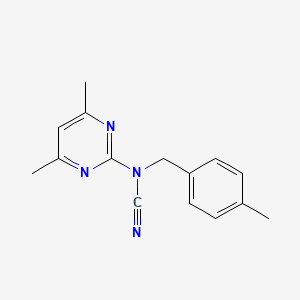 molecular formula C15H16N4 B5761141 (4,6-dimethyl-2-pyrimidinyl)(4-methylbenzyl)cyanamide 