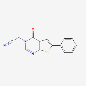 molecular formula C14H9N3OS B5761147 (4-oxo-6-phenylthieno[2,3-d]pyrimidin-3(4H)-yl)acetonitrile 