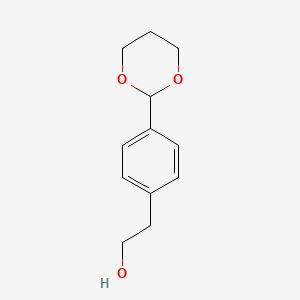 molecular formula C12H16O3 B576118 2-[4-(1,3-Dioxan-2-yl)phenyl]ethanol CAS No. 163164-07-6