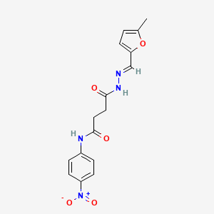 molecular formula C16H16N4O5 B5761208 4-{2-[(5-methyl-2-furyl)methylene]hydrazino}-N-(4-nitrophenyl)-4-oxobutanamide 