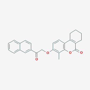 molecular formula C26H22O4 B5761217 4-methyl-3-[2-(2-naphthyl)-2-oxoethoxy]-7,8,9,10-tetrahydro-6H-benzo[c]chromen-6-one 