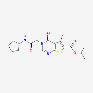 molecular formula C18H23N3O4S B5761223 isopropyl 3-[2-(cyclopentylamino)-2-oxoethyl]-5-methyl-4-oxo-3,4-dihydrothieno[2,3-d]pyrimidine-6-carboxylate 
