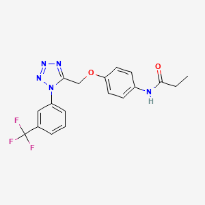 molecular formula C18H16F3N5O2 B5761226 N-[4-({1-[3-(trifluoromethyl)phenyl]-1H-tetrazol-5-yl}methoxy)phenyl]propanamide 