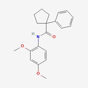 molecular formula C20H23NO3 B5761254 N-(2,4-dimethoxyphenyl)-1-phenylcyclopentanecarboxamide 