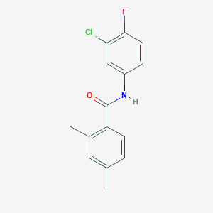 molecular formula C15H13ClFNO B5761262 N-(3-chloro-4-fluorophenyl)-2,4-dimethylbenzamide 
