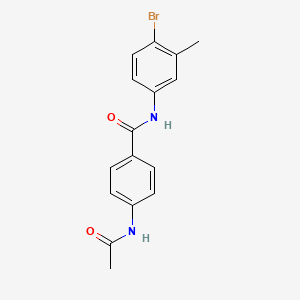molecular formula C16H15BrN2O2 B5761264 4-(acetylamino)-N-(4-bromo-3-methylphenyl)benzamide 