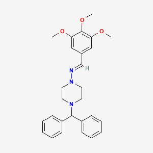 molecular formula C27H31N3O3 B5761300 4-(diphenylmethyl)-N-(3,4,5-trimethoxybenzylidene)-1-piperazinamine 