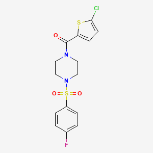 molecular formula C15H14ClFN2O3S2 B5761325 1-[(5-chloro-2-thienyl)carbonyl]-4-[(4-fluorophenyl)sulfonyl]piperazine 