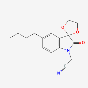 (5'-butyl-2'-oxospiro[1,3-dioxolane-2,3'-indol]-1'(2'H)-yl)acetonitrile