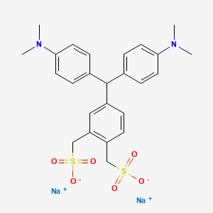 molecular formula C25H28N2Na2O6S2 B576135 Disodium;[4-[bis[4-(dimethylamino)phenyl]methyl]-2-(sulfonatomethyl)phenyl]methanesulfonate CAS No. 170831-49-9