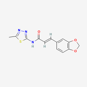 molecular formula C13H11N3O3S B5761356 3-(1,3-benzodioxol-5-yl)-N-(5-methyl-1,3,4-thiadiazol-2-yl)acrylamide 