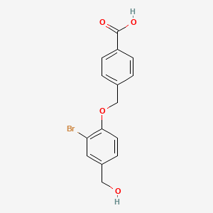 molecular formula C15H13BrO4 B5761360 4-{[2-bromo-4-(hydroxymethyl)phenoxy]methyl}benzoic acid 