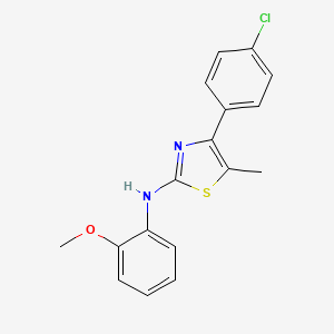 molecular formula C17H15ClN2OS B5761385 4-(4-chlorophenyl)-N-(2-methoxyphenyl)-5-methyl-1,3-thiazol-2-amine 