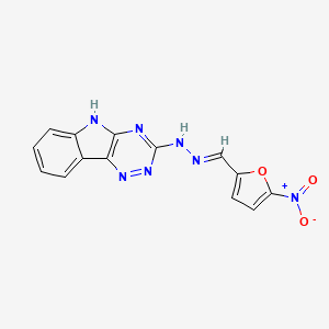molecular formula C14H9N7O3 B5761393 5-nitro-2-furaldehyde 5H-[1,2,4]triazino[5,6-b]indol-3-ylhydrazone 