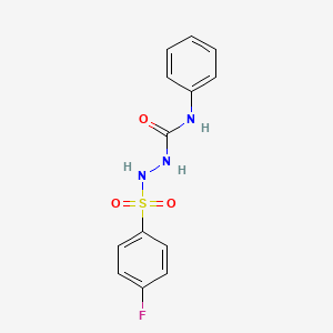 molecular formula C13H12FN3O3S B5761403 2-[(4-fluorophenyl)sulfonyl]-N-phenylhydrazinecarboxamide 