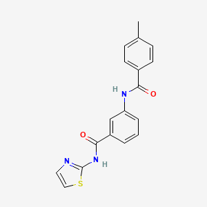 molecular formula C18H15N3O2S B5761413 3-[(4-methylbenzoyl)amino]-N-1,3-thiazol-2-ylbenzamide 