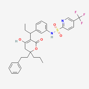 2-Pyridinesulfonamide, N-(3-(1-(5,6-dihydro-4-hydroxy-2-oxo-6-(2-phenylethyl)-6-propyl-2H-pyran-3-yl)propyl)phenyl)-5-(trifluoromethyl)-