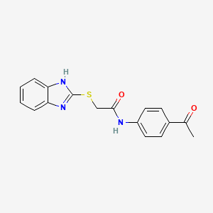 molecular formula C17H15N3O2S B5761433 N-(4-acetylphenyl)-2-(1H-benzimidazol-2-ylthio)acetamide 